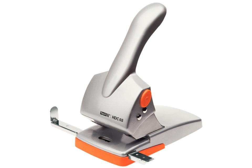 Rapid Heavy Duty 2 Hole Punch 65 Sheet Silver Orange