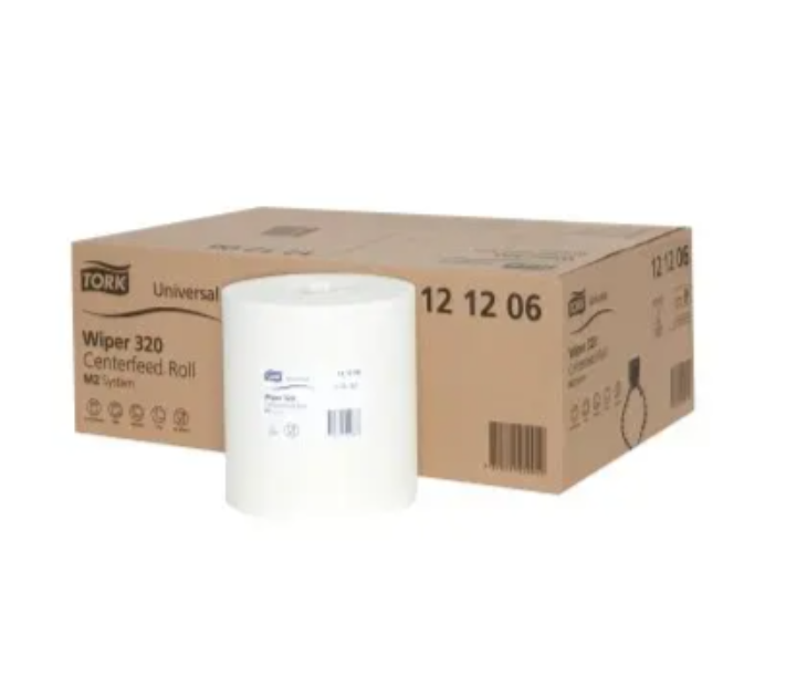 Tork M2 Universal Wiper 320 Centrefeed Roll 2 Ply 160m White Carton 6