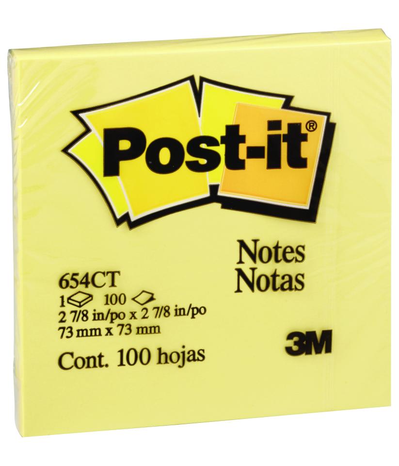 Post-It Notes Canary Yellow 76 x 76mm Pack 12