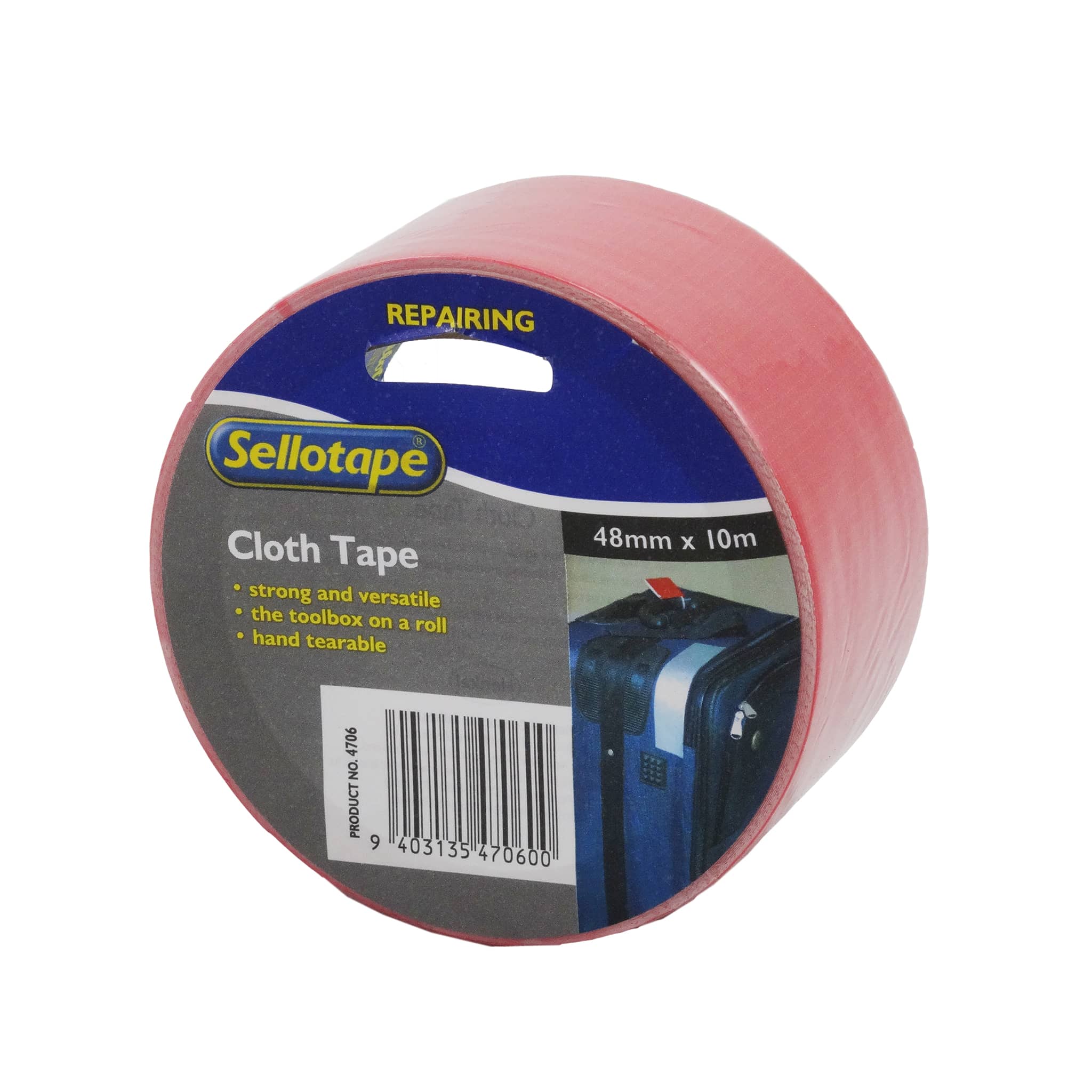 Sellotape 4706R Cloth Tape Red 48mmx10m