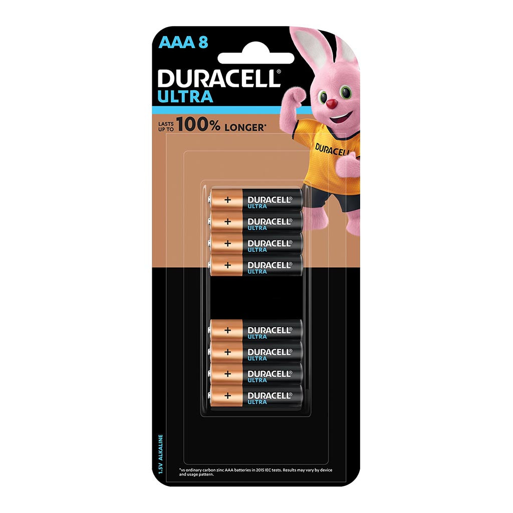Duracell Ultra Alkaline AAA Battery, Pack of 8