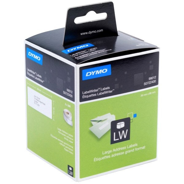 Dymo LabelWriter Address Labels 36mm x 89mm White Box 520 (2x Rolls of 260 Labels) S0722400 / SD99012