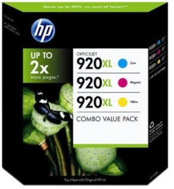 HP 920XL CYM VALUE Pack E5Y50AA (3 Colour Inks x 700 A4 pages each)