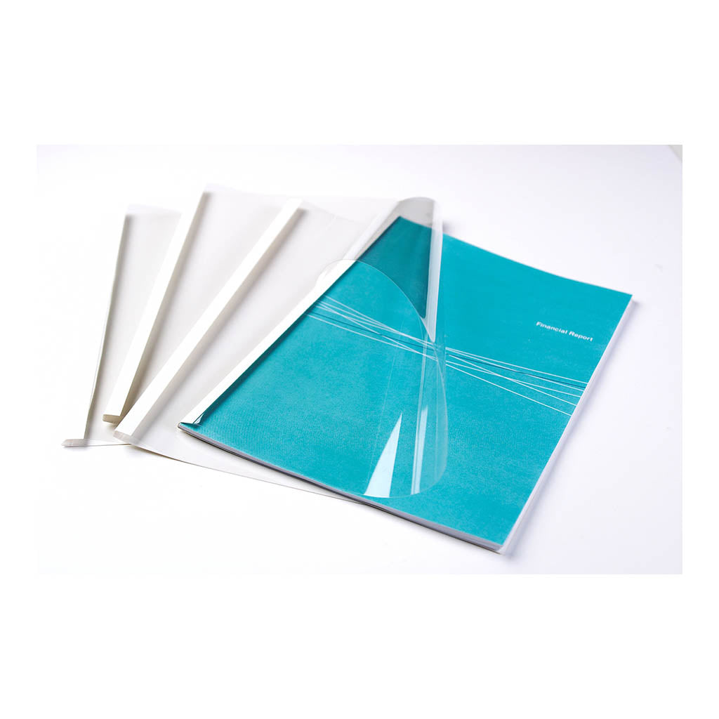 Fellowes Binding Covers - Thermal - A4 - 6mm Gloss Back - White Pack 100