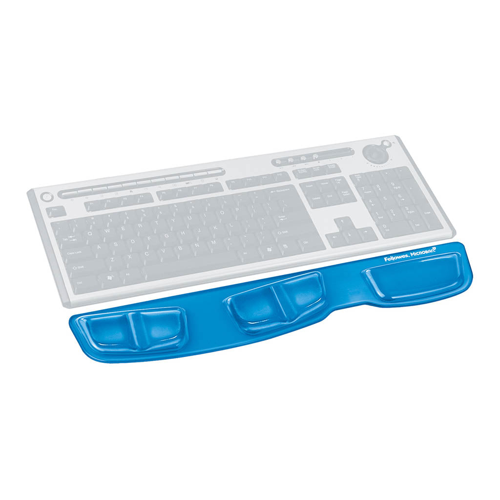 Fellowes Keyboard Palm Support - Gel Clear - Blue