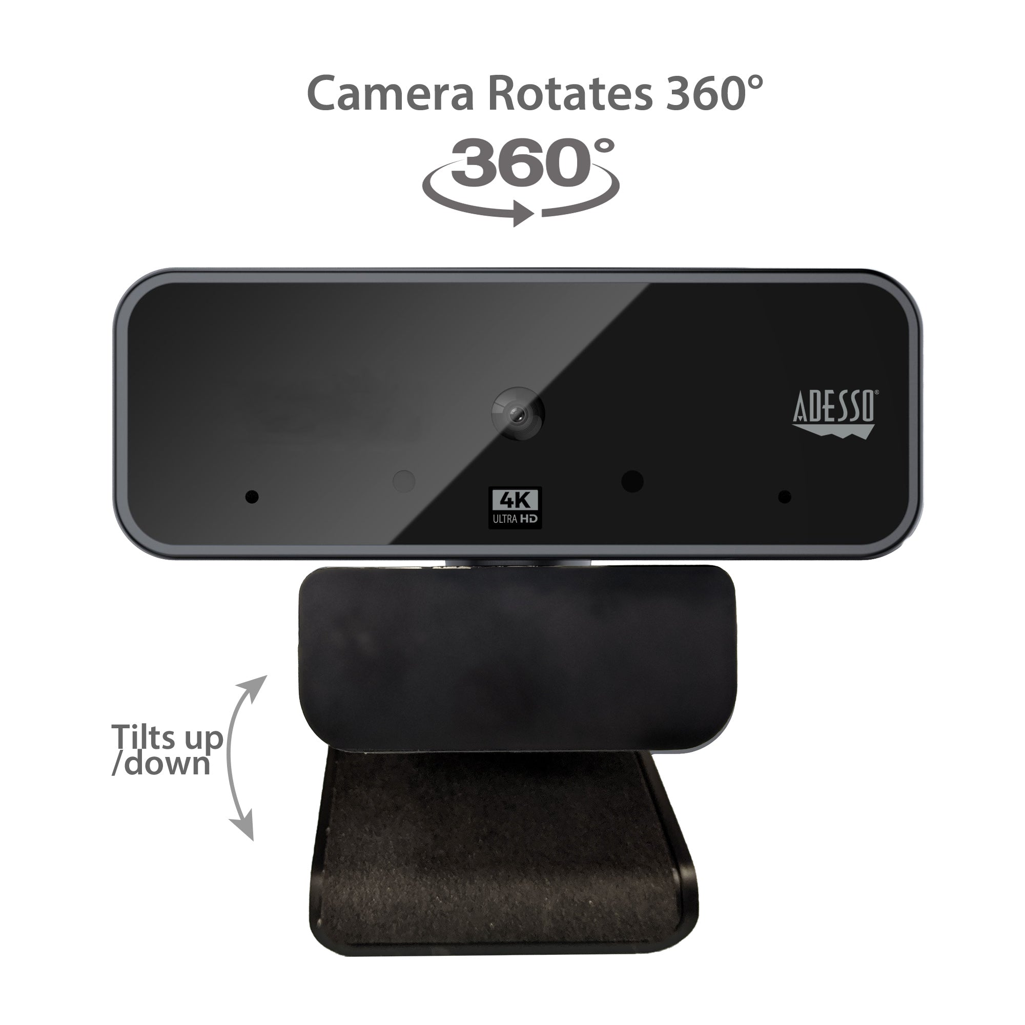 Adesso 4K Ultra HD Webcam, Built-in Stereo Microphone, Privacy Shutter, CyberTrack H6