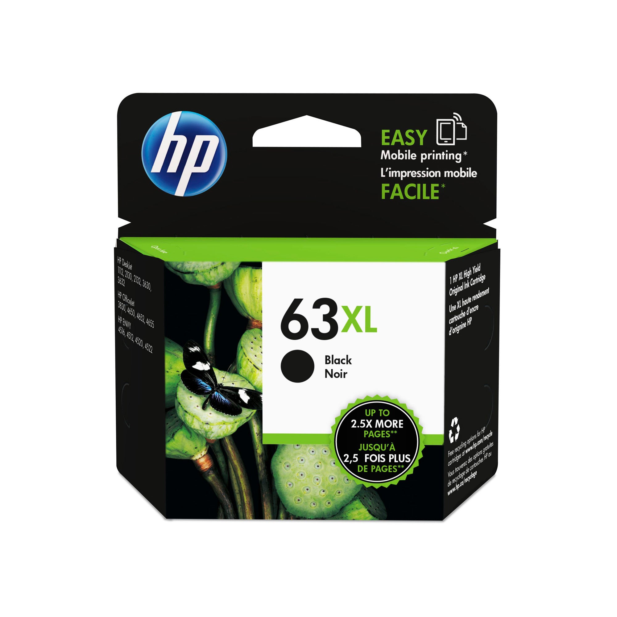 HP 63XL Black Ink F6U64AA (480 A4 Pages)