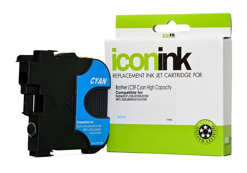 Icon Compatible Brother LC39 Cyan Ink Cartridge