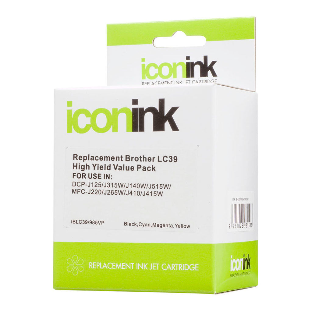 Icon Compatible Brother LC39 B/C/M/Y Value Pack
