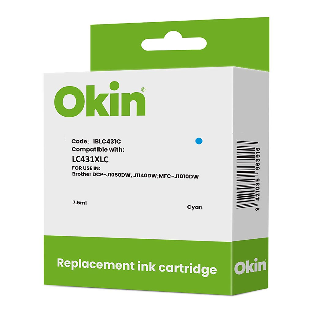 Okin Compatible Brother LC431XL Cyan Ink Cartridge