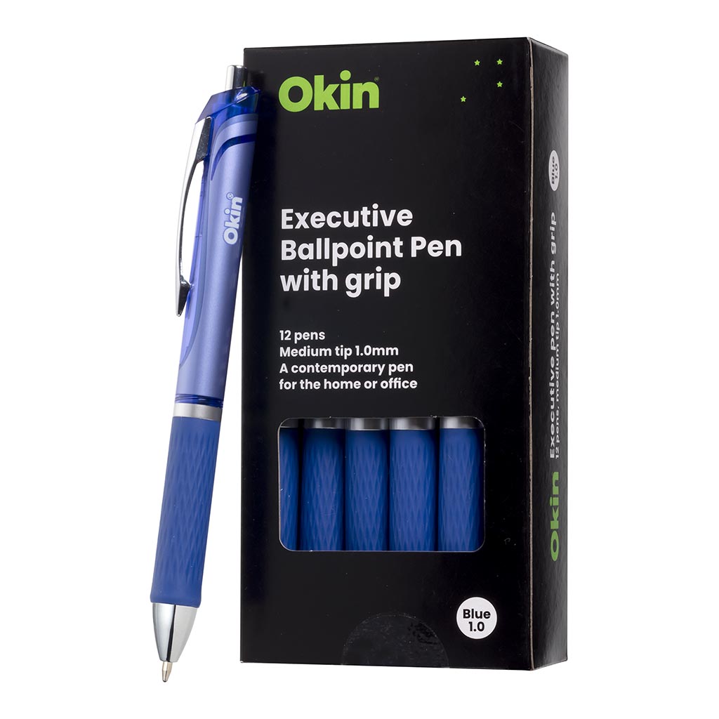 Okin Executive Ballpoint Pen Blue (Pack of 12)