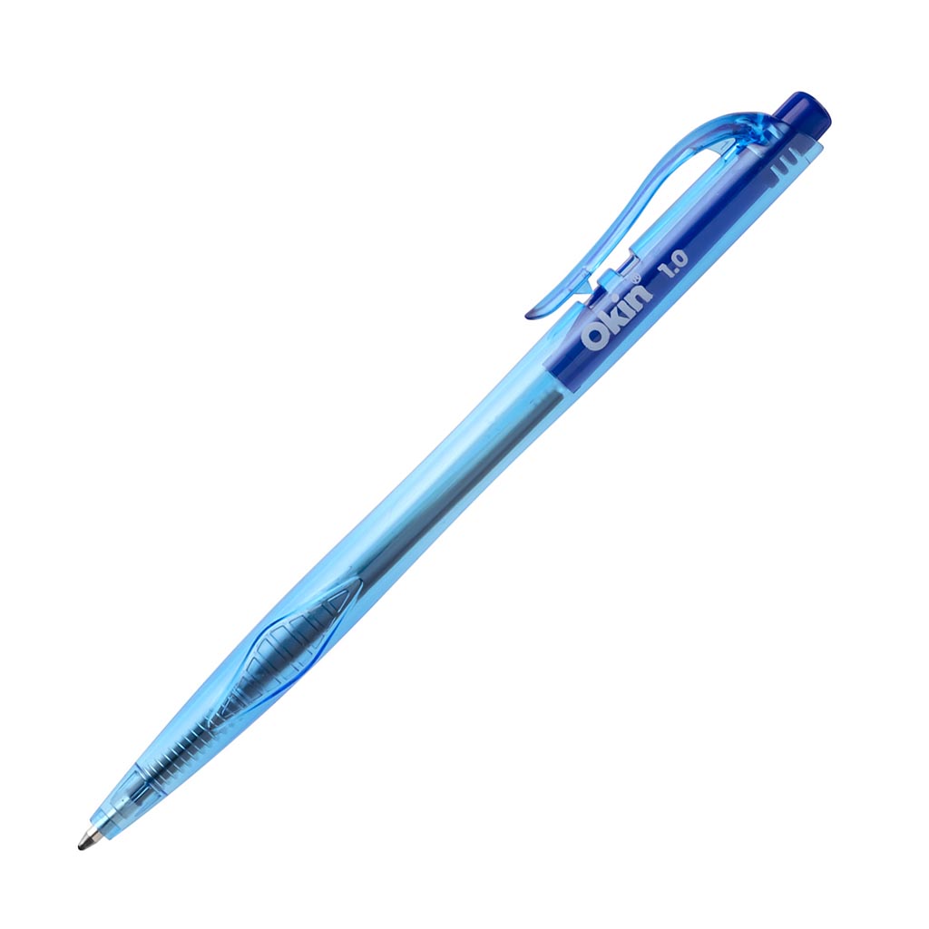 Okin Ballpoint Retractable Pens Blue, Pack of 50