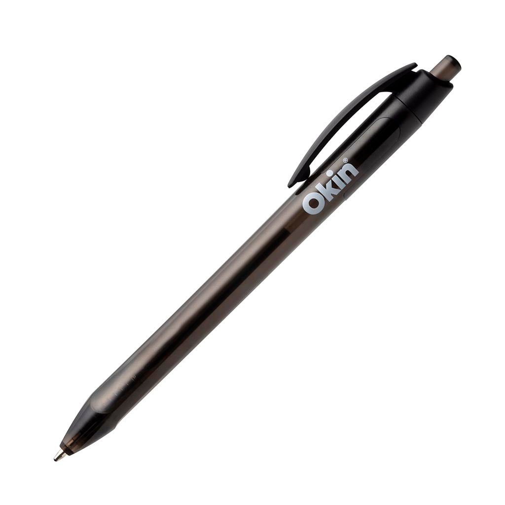 Okin Ballpoint Retractable Pen Triangular Black (Pack of 10)