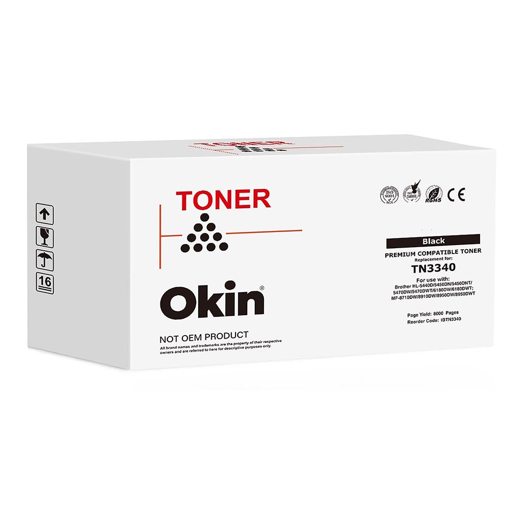 Okin Compatible Brother TN3340 Black Toner Cartridge