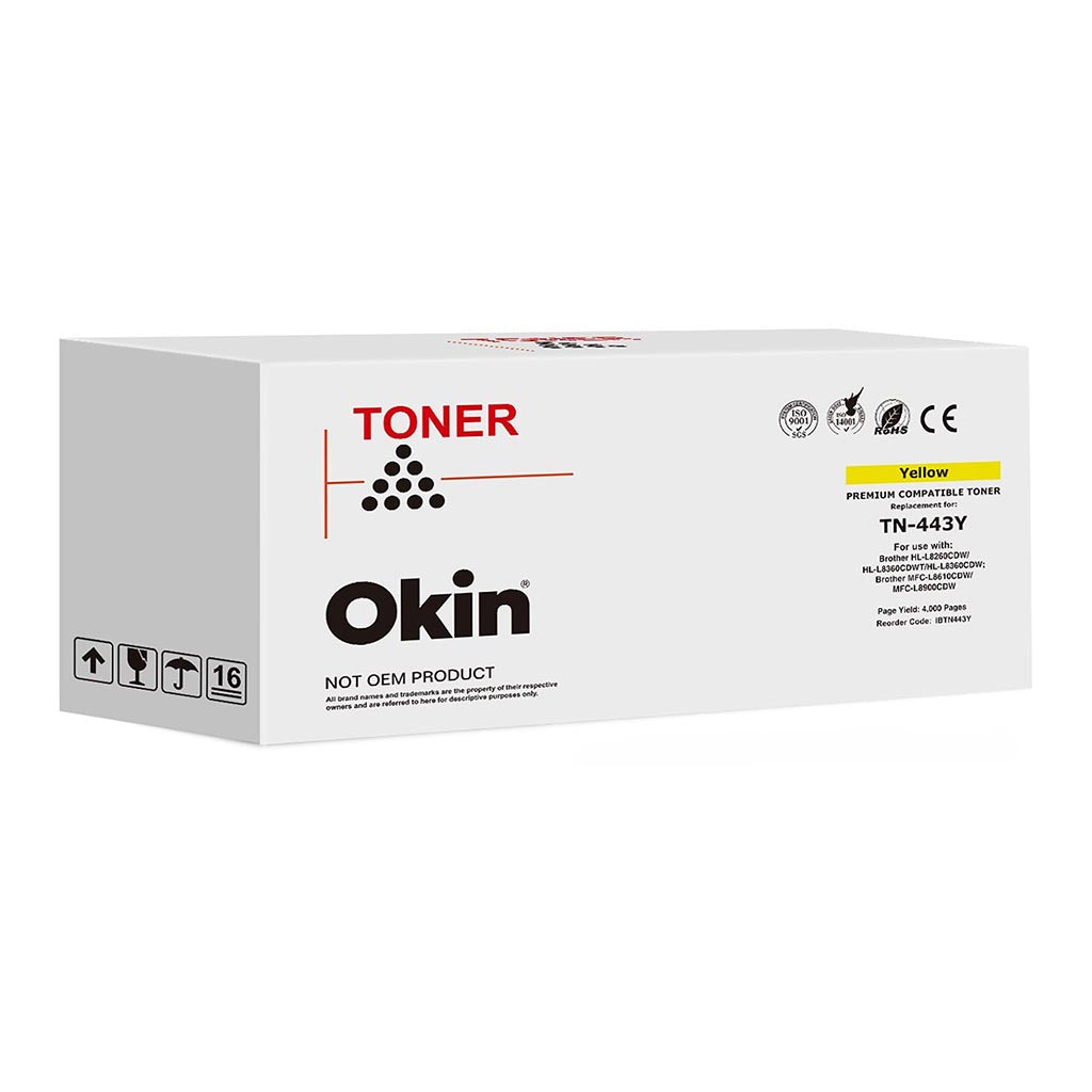 Okin Compatible Brother TN443 Yellow Toner Cartridge