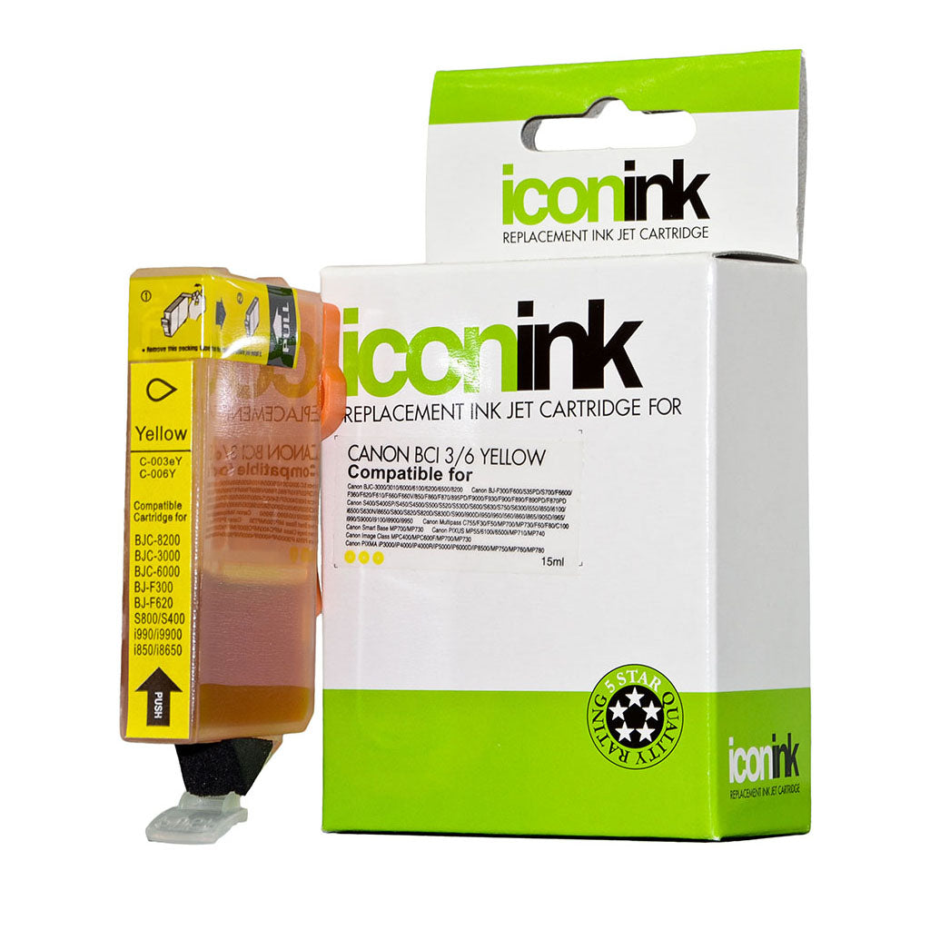 Icon Compatible Canon BCi-3/6 Yellow Ink Cartridge