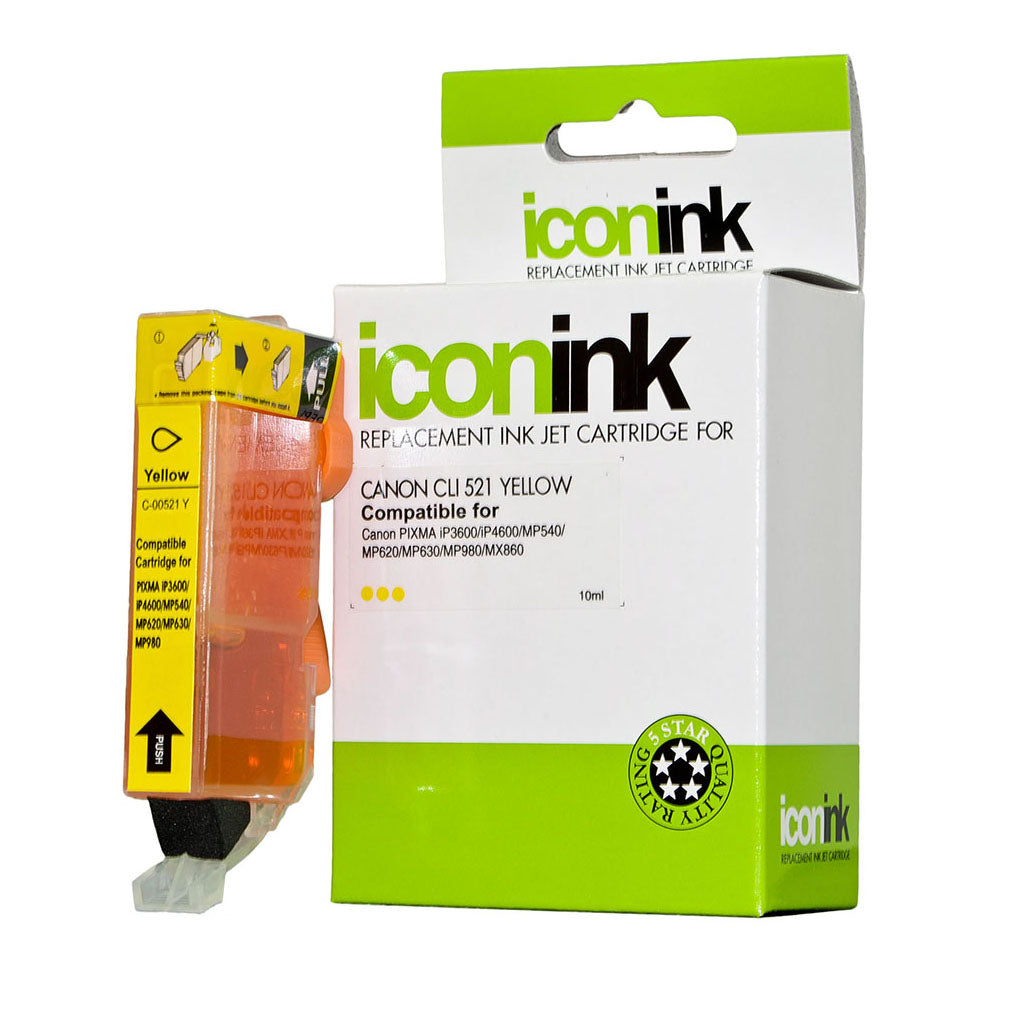 Icon Compatible Canon CLi-521 Yellow Ink Cartridge