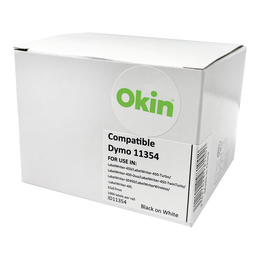 Okin Compatible Dymo LW Labels 57x32mm 1000 Roll