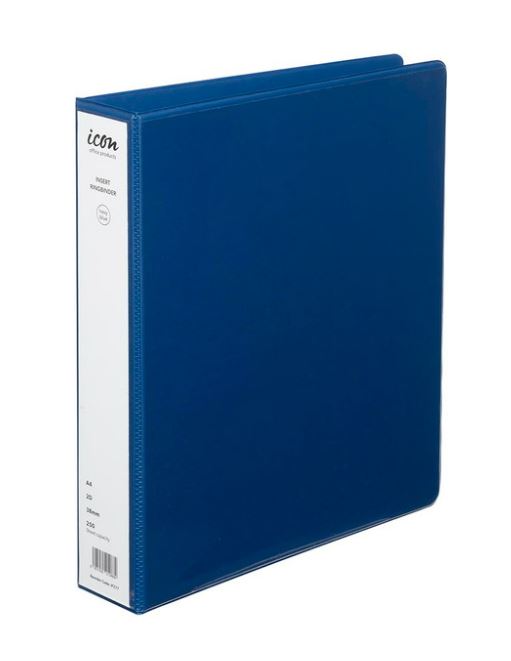 Icon Insert Binder A4 2D 38mm Navy Blue