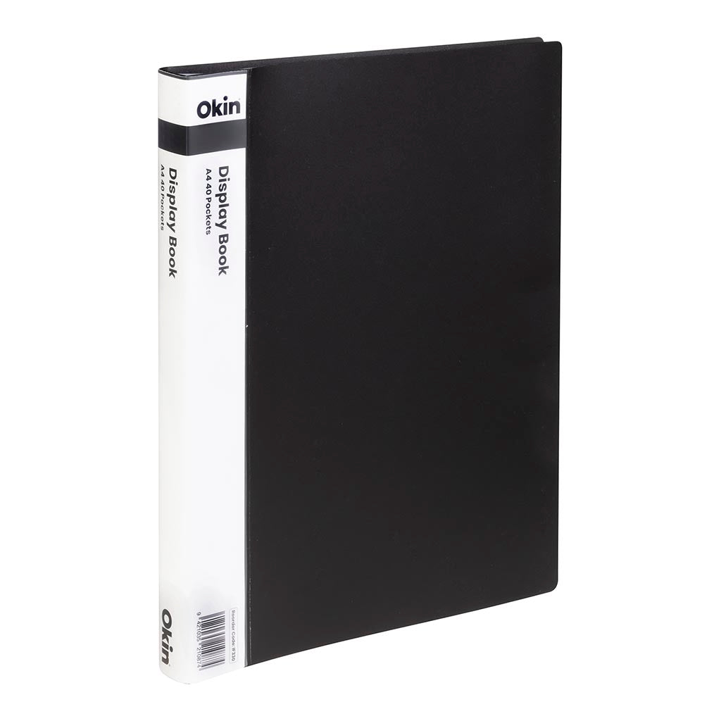 Okin Display Book A4 with Insert Spine 40 Pocket Black