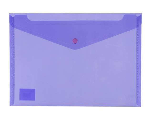 Icon PP Document Wallet A4 Button Closure Purple