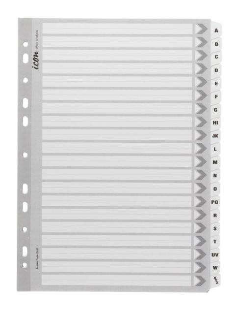 Icon Cardboard Indices with Reinforced Tabs A-Z White
