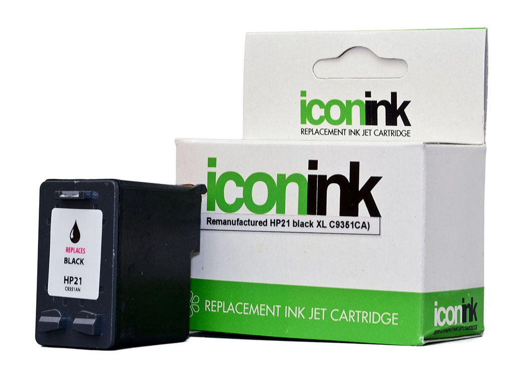 Icon Remanufactured HP 21 Black XL Ink Cartridge C9351AA (185 A4 pages)