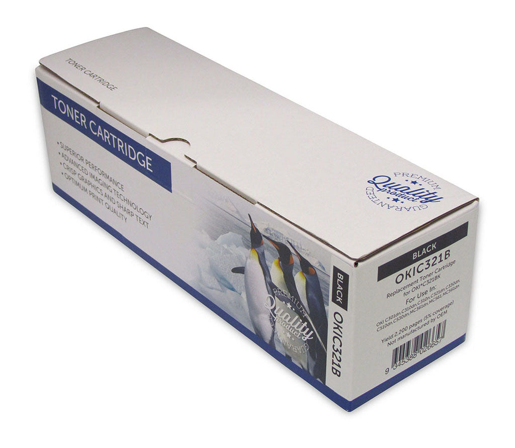 Icon Compatible OKI C301/C321/MC342 Black Toner (44973548)