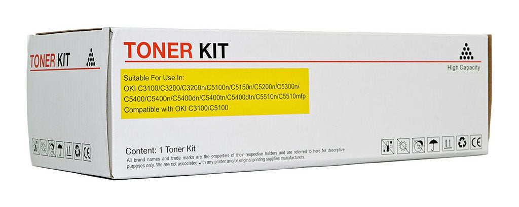 Icon Compatible OKI C3100/C5100 Yellow Toner Cartridge