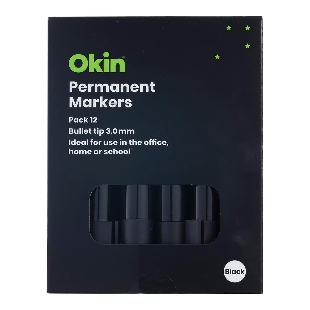 Okin Permanent Marker Bullet Tip Black