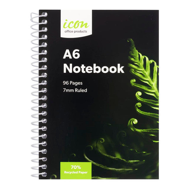 Icon Spiral Notebook A6 Soft Cover 96 Page 70% Recycled