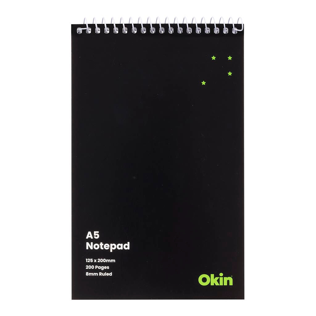 Okin Spiral Notepad 127x204mm Soft Cover 200 pg FSC Mix*