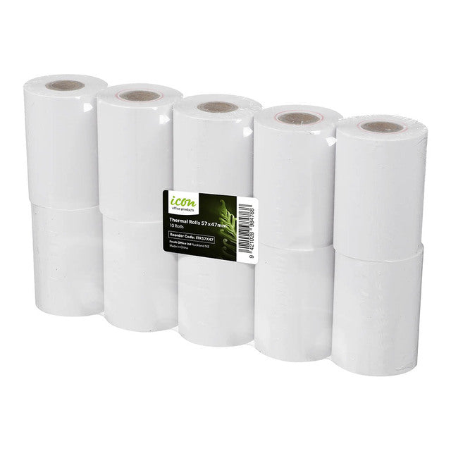 Icon Thermal Eftpos Roll 57x47mm, Pack  of 10