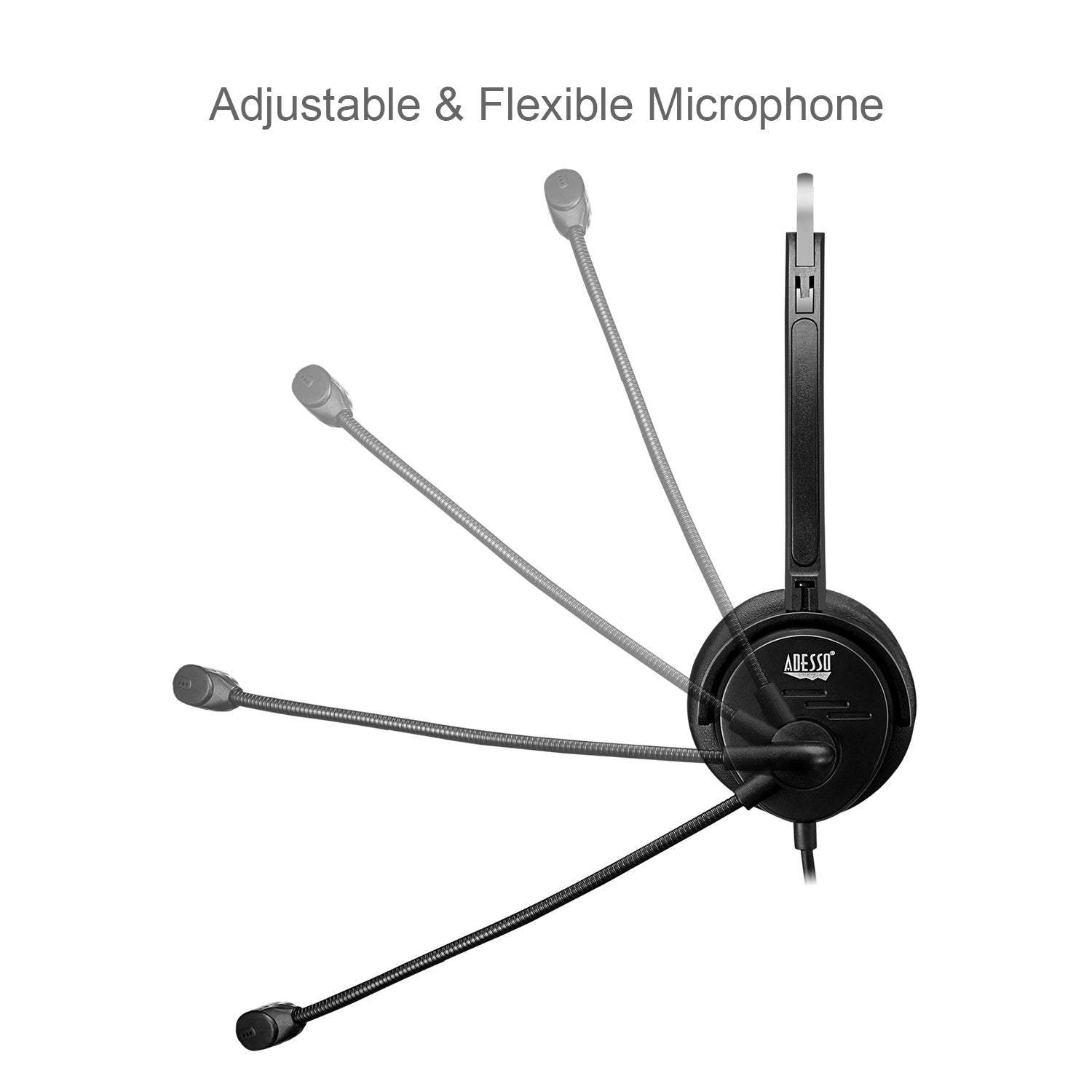 Adesso Xtream P1, Single-sided USB Wired Headset with Adjustable Noise Cancelling Microphone