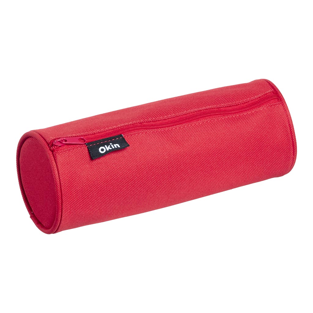 Okin Pencil Case Tube Red 21x8cm