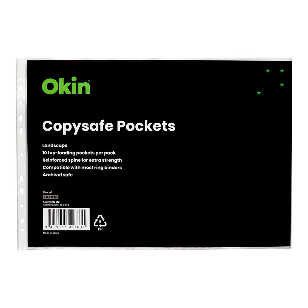 Okin Copysafe Pockets A3 Landscape, Pack of 10