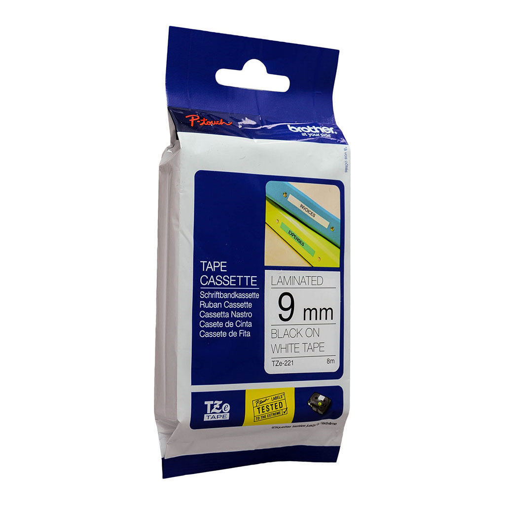 Brother TZ 221 Tape 9mm Black on White