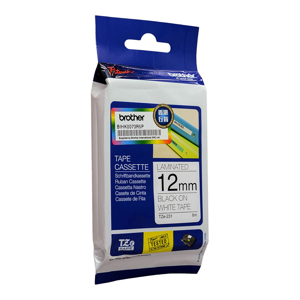 Brother TZe 231 Tape 12mm Black on White