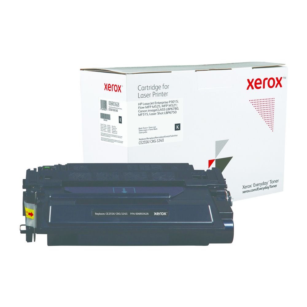 Black High Yield Everyday Toner from Xerox, replacement for HP CE255X, Canon CRG-324II