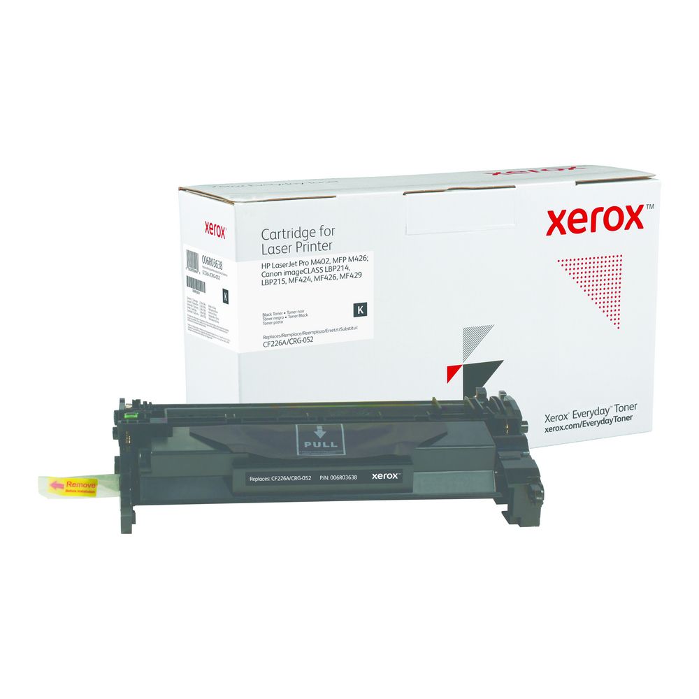 Black Standard Yield Everyday Toner from Xerox, replacement for HP CF226A, Canon CRG-052