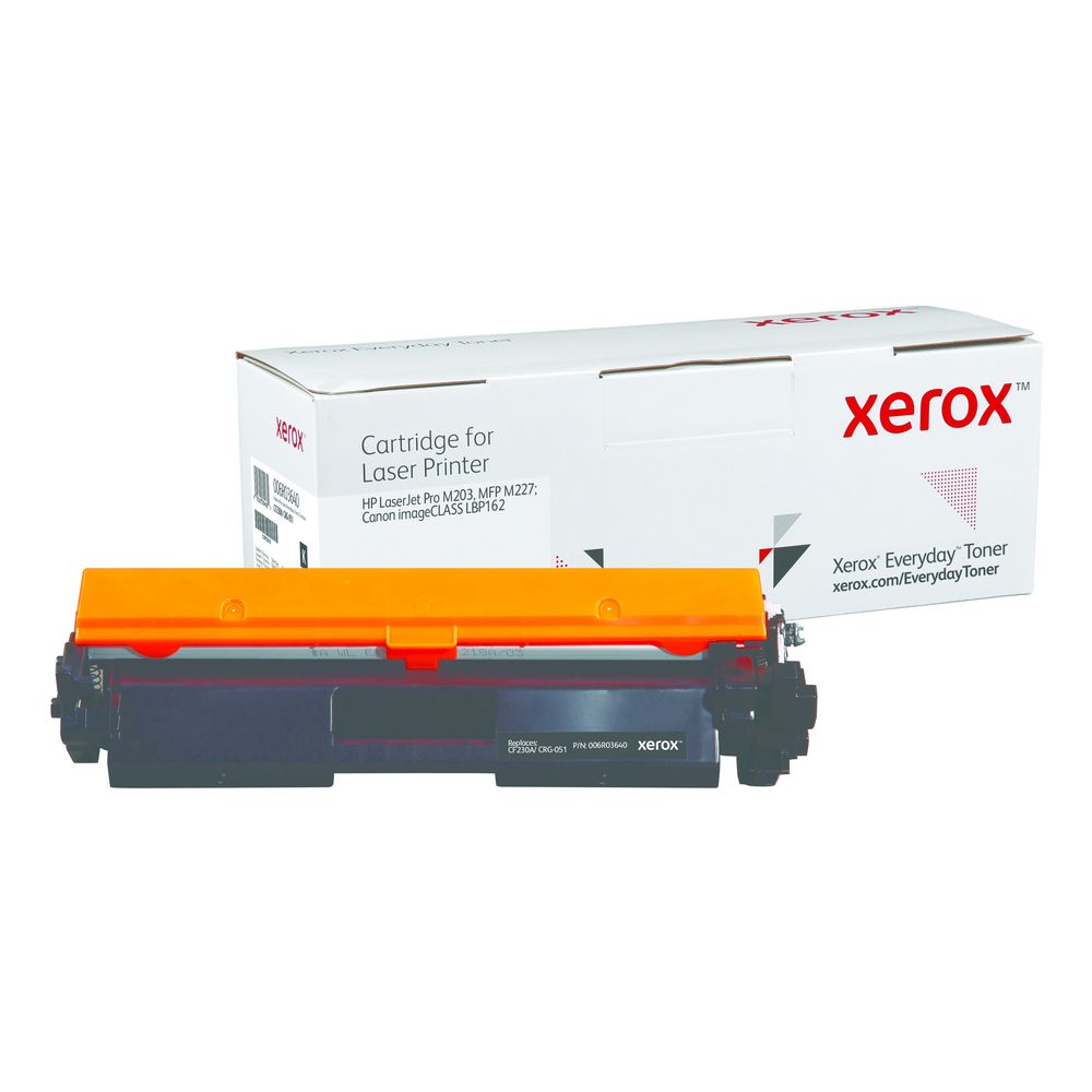 Black Standard Yield Everyday Toner from Xerox, replacement for HP CF230A, Canon CRG-051