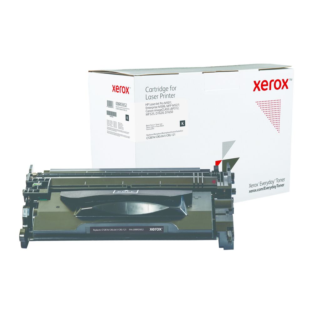Black Standard Yield Everyday Toner from Xerox, replacement for HP CF287A, Canon CRG-041, CRG-121