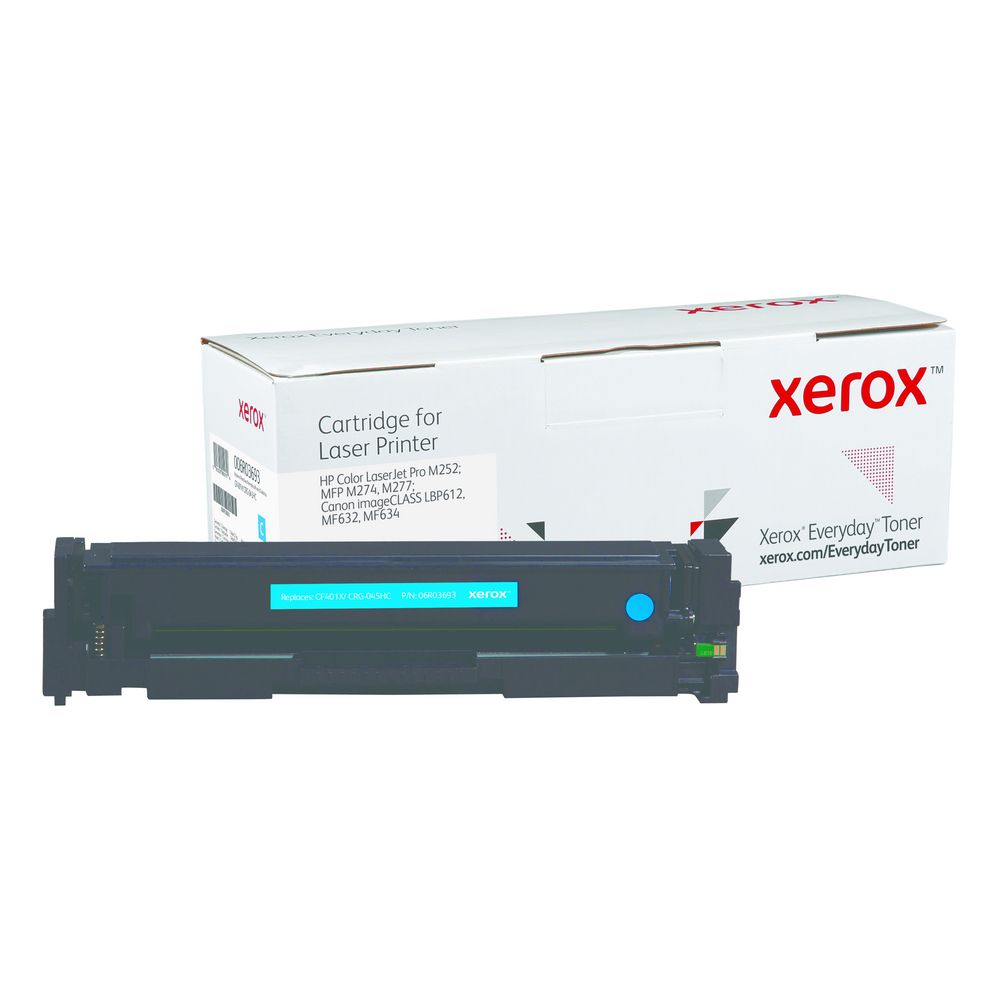 Cyan High Yield Everyday Toner from Xerox, replacement for HP CF401X, Canon CRG-045HC