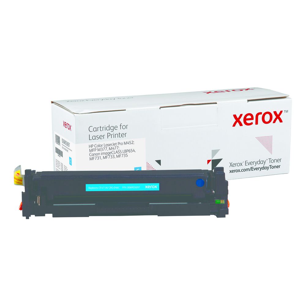 Cyan Standard Yield Everyday Toner from Xerox, replacement for HP CF411A, Canon CRG-046C
