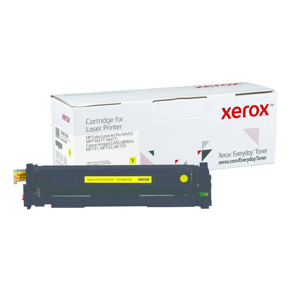 Yellow Standard Yield Everyday Toner from Xerox, replacement for HP CF412A, Canon CRG-046Y