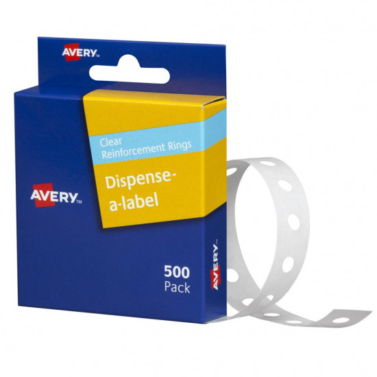 Avery Reinforcement Ring Labels 13 mm diameter Clear 500 Labels 934241 Avery Reinforcement Ring Labels 13 mm diameter Clear 500 Labels 934241