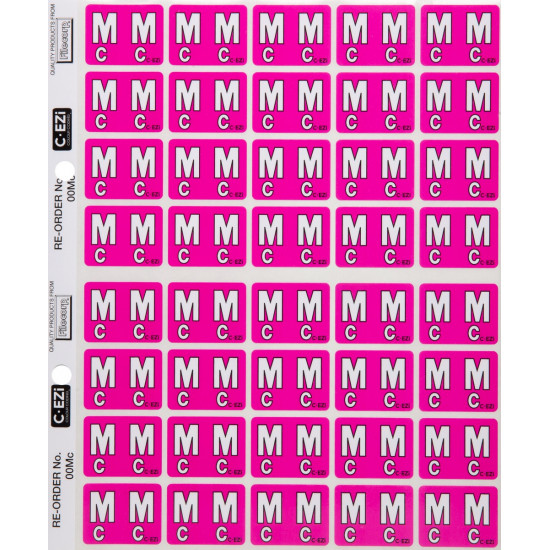 Filecorp C-Ezi Alpha Lateral Labels Letter Mc 24mm Sheet of 40 Filecorp C-Ezi Alpha Lateral Labels Letter Mc 24mm Sheet of 40