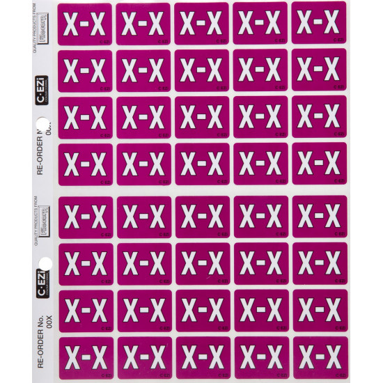 Filecorp C-Ezi Alpha Lateral Labels Letter X 24mm Sheet of 40 Filecorp C-Ezi Alpha Lateral Labels Letter X 24mm Sheet of 40