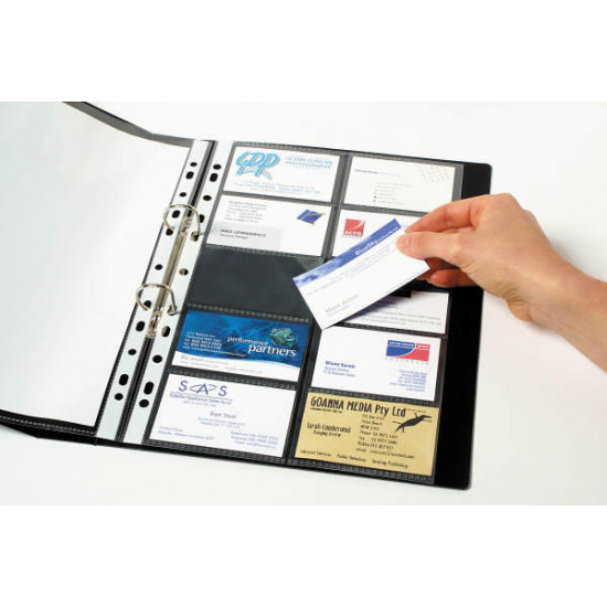 Marbig A4 Business Card Pocket Refills Pkt10 Marbig A4 Business Card Pocket Refills Pkt10