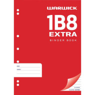 Warwick Exercise Book 1B8 64 Leaf A4 Extra Punched Ruled 7mm 